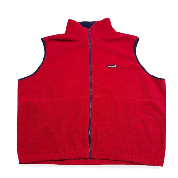 Vintage Eddie Bauer, Polartec Red Fleece Vest - Picture 1 of 6
